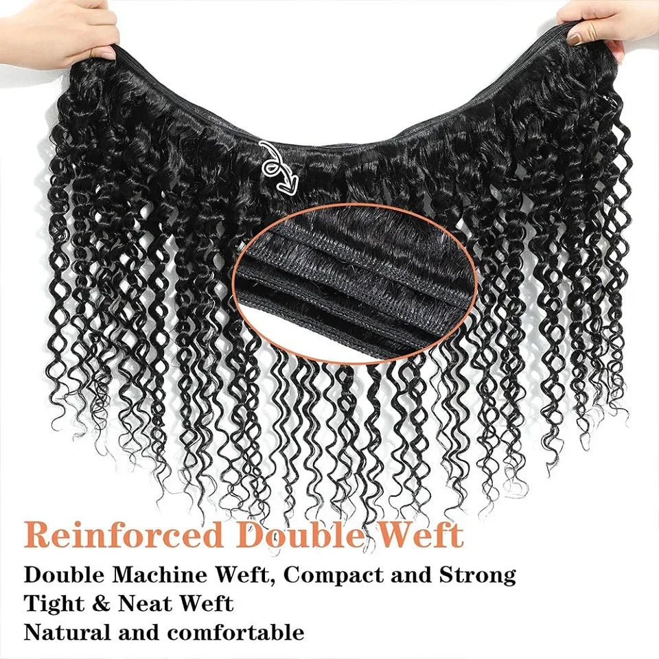 28 30 38 40Inch Deep Wave Curly Human Hair Bundles Long Virgin Curly Hair Malaysian Human Hair Extension Double Weft Wholesale