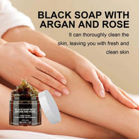 1pcs Black Beldi Soap With Argan And Rose 200g Morocco Black Beldi Soap Moisturizing Body Remove Acne Skin Care
