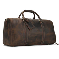 Custom Name Mens Leather Travel Duffle Bag Cow Leather Men's Weekender Bags Real Cowskin Leather Handbags For Travelling Outdoor