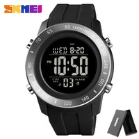 SKMEI 1524  2 Time LED Digital Wristwatches Mens Waterproof Chrono Count Down Male Hour montre homme Big Dial Sport Men Watch