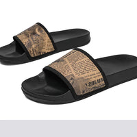 Mens Slides Fashion Summer Luxury Slippers Cushion Beach Solid Slides Indoor Bathroom Anti Slip House Male Sandals