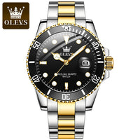 OLEVS 5885 Top Brand Classic Men's Quartz Watch Luminous Hands Calendar Display Stainless Steel Strap Waterproof Men's Watch