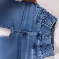 ALLUKASA 2025 autumn winter Elegant High Waist Button Front Casual Female Jeans Sexy Fashion Back Shirred Trouser Bottom - The Discount Plug