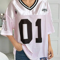 American Sportswear Fashion V - neck T-shirt And Sweatshirt For Women Loose Quick - drying Casual And Versatile Hip - hop Street Top - The Discount Plug