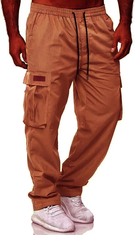 American style high street retro multi pocket workwear pants for men's new trendy loose straight leg versatile casual long pants - The Discount Plug