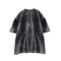 Bamboo Leaf Pattern Short Sleeve Heavy Fabric Acid Washed Men's T-shirt Men Woman Streetwear Oversized Loose Tops Summer Tees - The Discount Plug