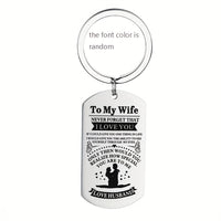 1pc, TO MY WIFE Valentine's Day Thanksgiving Military Card Creative Keychain, Backpack Pendant, Bag Charms, Birthday Gifts, Party Favors