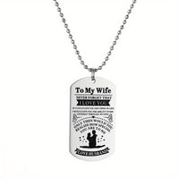 1pc, TO MY WIFE Valentine's Day Thanksgiving Military Card Creative Keychain, Backpack Pendant, Bag Charms, Birthday Gifts, Party Favors