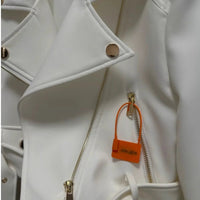 Korean version of the long - sleeved motorcycle jacket jacket women's spring and autumn new fashion temperament Joker suit collar - The Discount Plug