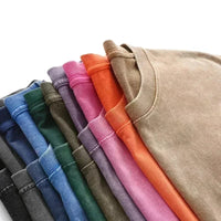 Men's T-shirt, pure cotton short - sleeved, men's T-shirt, washed, loose fit, pure cotton shirt - The Discount Plug