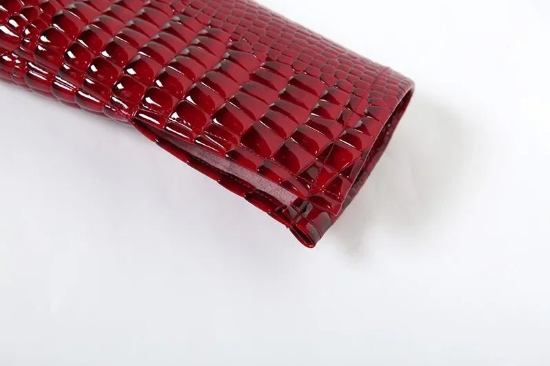 Red Motor Sexy Cropped Jackets Women 2025 Autumn Winter Fashion Streetwear Y2K Long Sleeve PU Faux Leather Short Coats Female - The Discount Plug