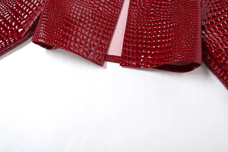 Red Motor Sexy Cropped Jackets Women 2025 Autumn Winter Fashion Streetwear Y2K Long Sleeve PU Faux Leather Short Coats Female - The Discount Plug