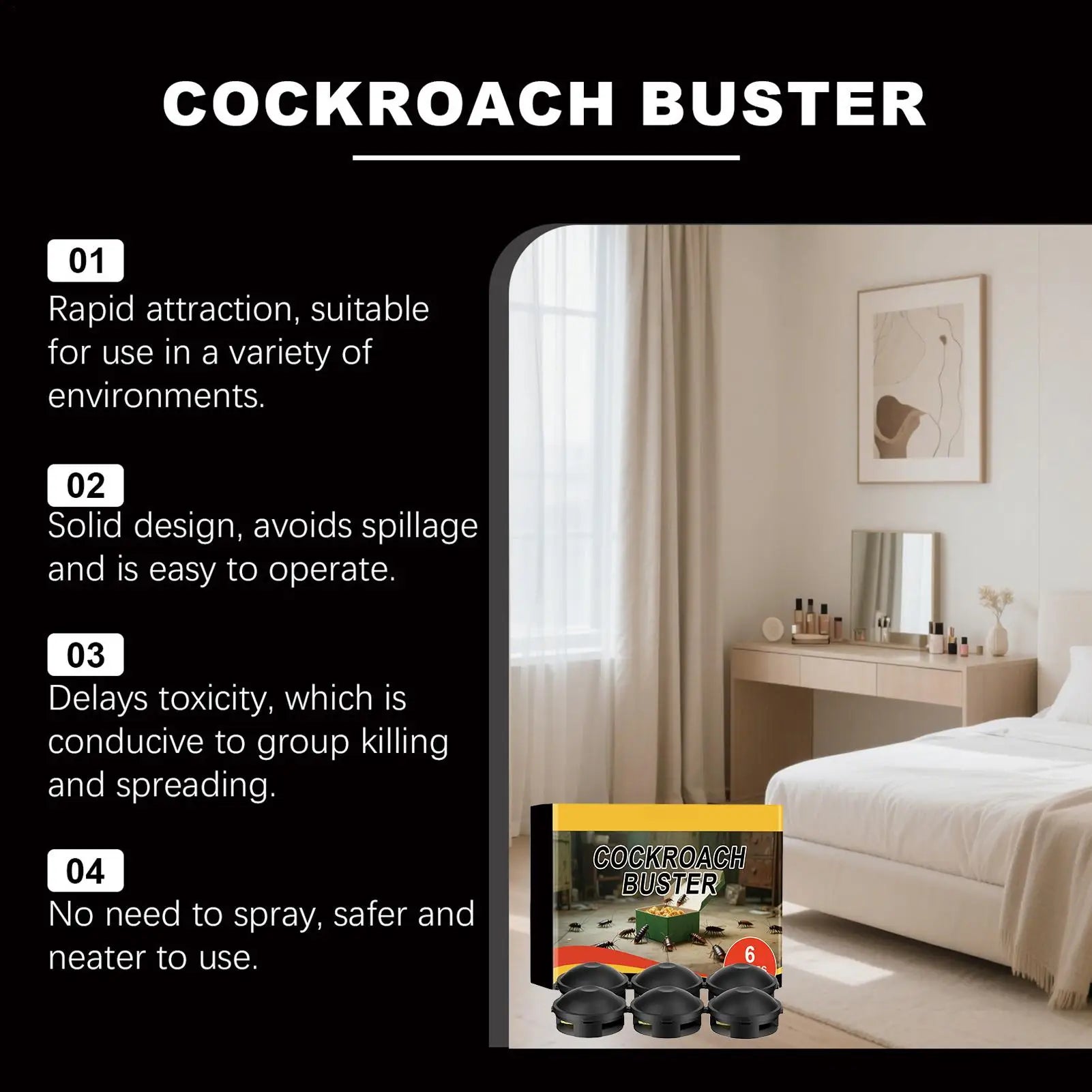 Roach Bait Cockroach Attractant for Home Noxious Animal Control Supplies for Bathroom Kitchen Backyard Staff Dormitory - The Discount Plug