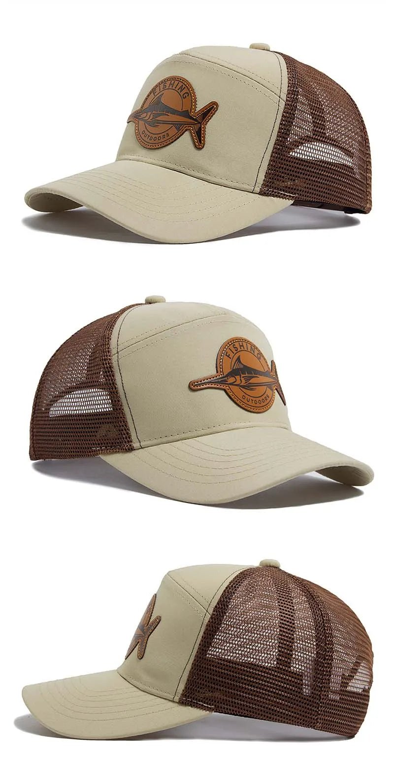 Shark Leather Label Men's Baseball Cap Casual 7 Panel Style Trucker Hat Fashion Hip Hop Mesh Caps Summer Women Visor Hats Unisex - The Discount Plug