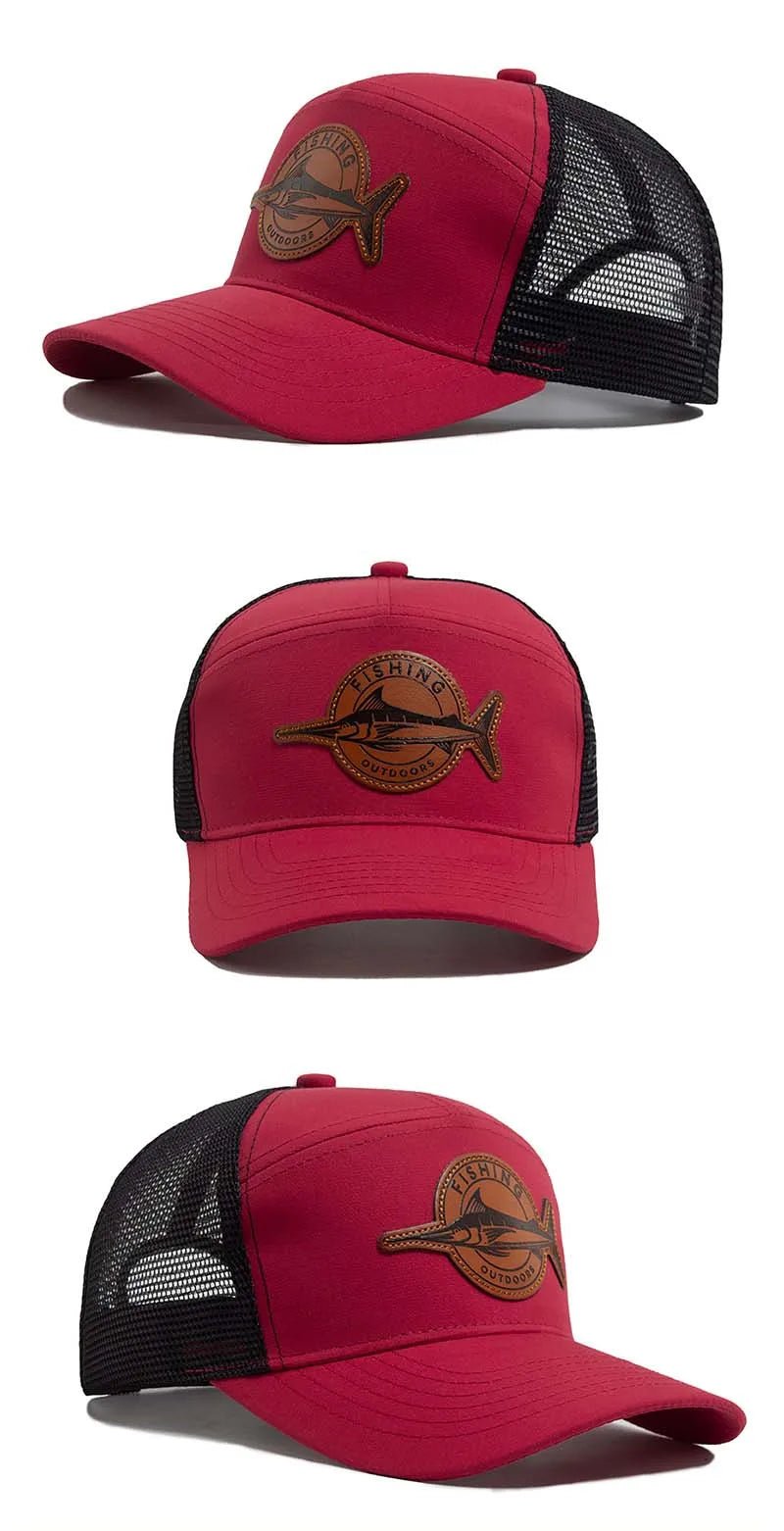 Shark Leather Label Men's Baseball Cap Casual 7 Panel Style Trucker Hat Fashion Hip Hop Mesh Caps Summer Women Visor Hats Unisex - The Discount Plug