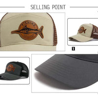 Shark Leather Label Men's Baseball Cap Casual 7 Panel Style Trucker Hat Fashion Hip Hop Mesh Caps Summer Women Visor Hats Unisex - The Discount Plug