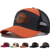 Shark Leather Label Men's Baseball Cap Casual 7 Panel Style Trucker Hat Fashion Hip Hop Mesh Caps Summer Women Visor Hats Unisex - The Discount Plug