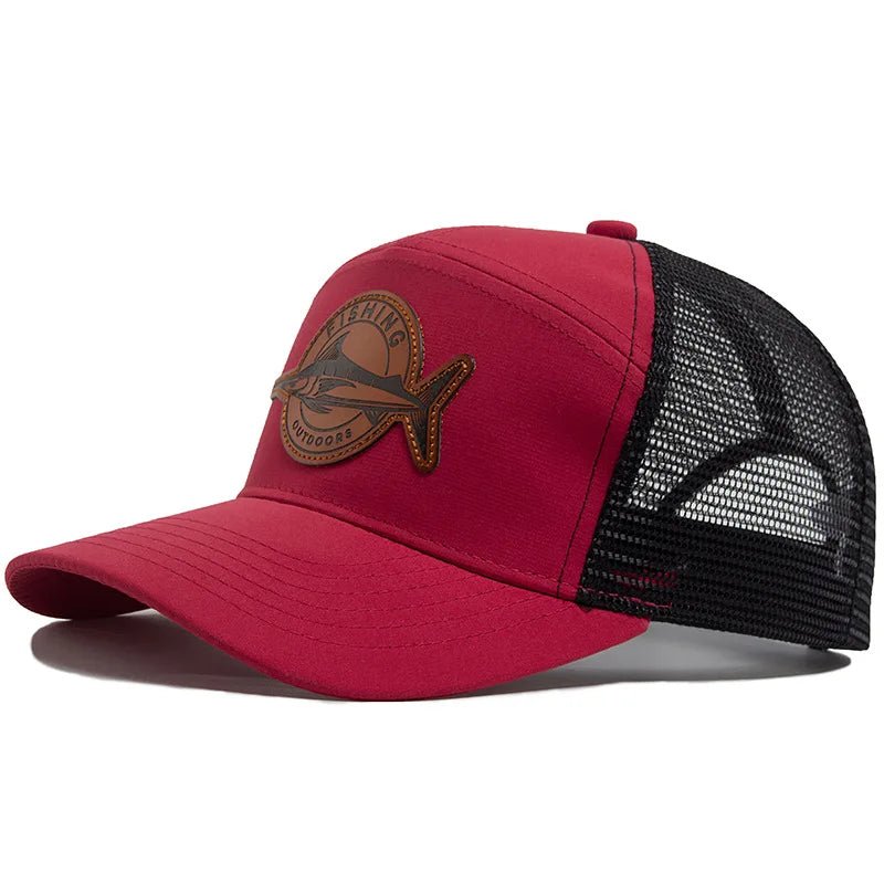 Shark Leather Label Men's Baseball Cap Casual 7 Panel Style Trucker Hat Fashion Hip Hop Mesh Caps Summer Women Visor Hats Unisex - The Discount Plug