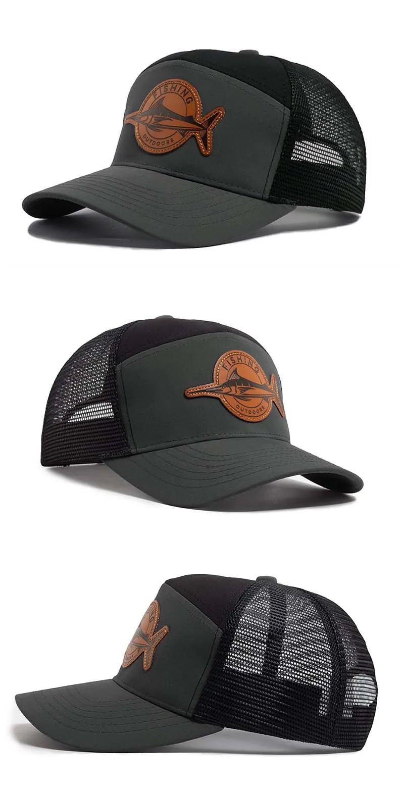 Shark Leather Label Men's Baseball Cap Casual 7 Panel Style Trucker Hat Fashion Hip Hop Mesh Caps Summer Women Visor Hats Unisex - The Discount Plug