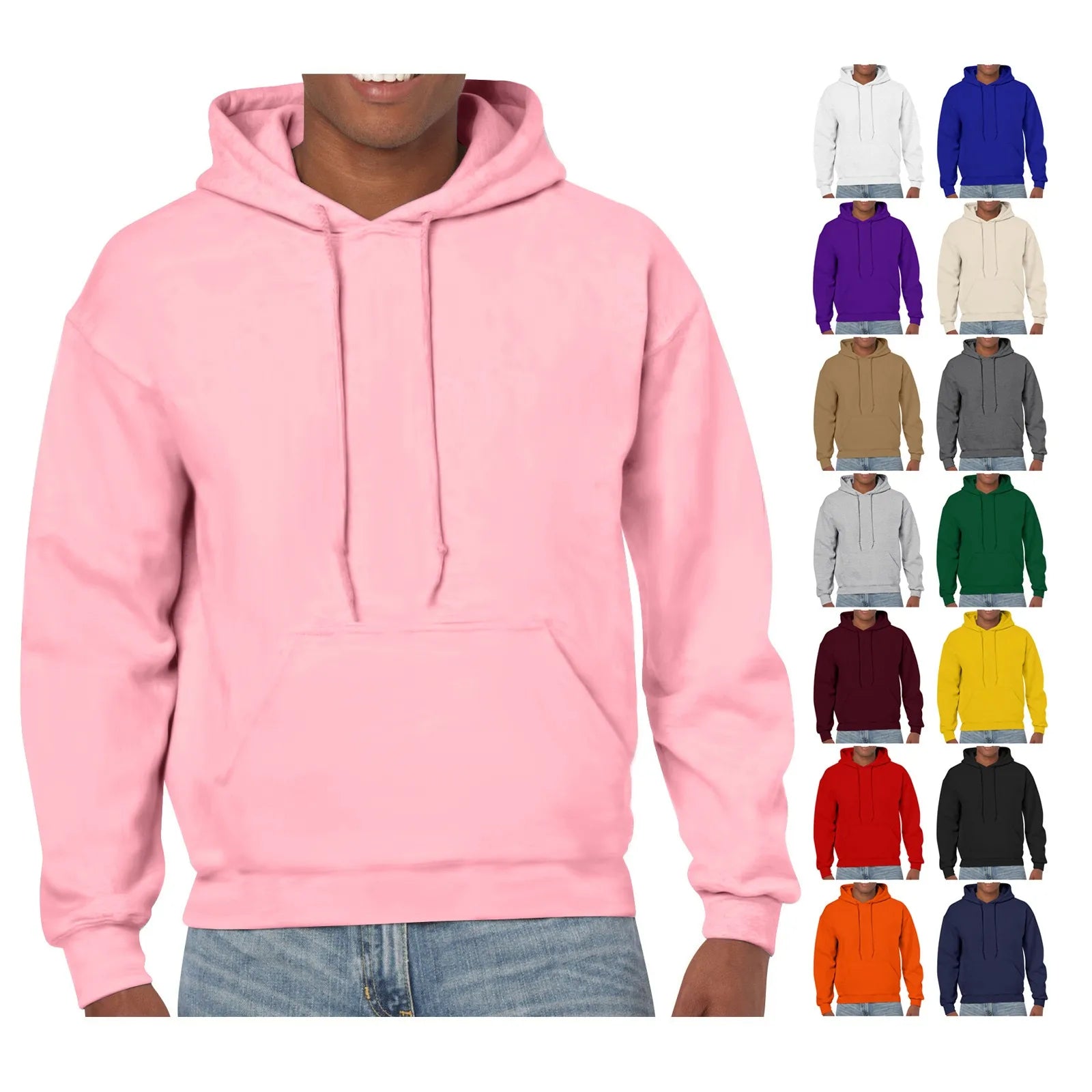 Solid Color Wool Hoodie Men'S And Women'S Long - Sleeved Sweater Loose Casual Warm Fashionable Comfortable Multi - Color Tops - The Discount Plug