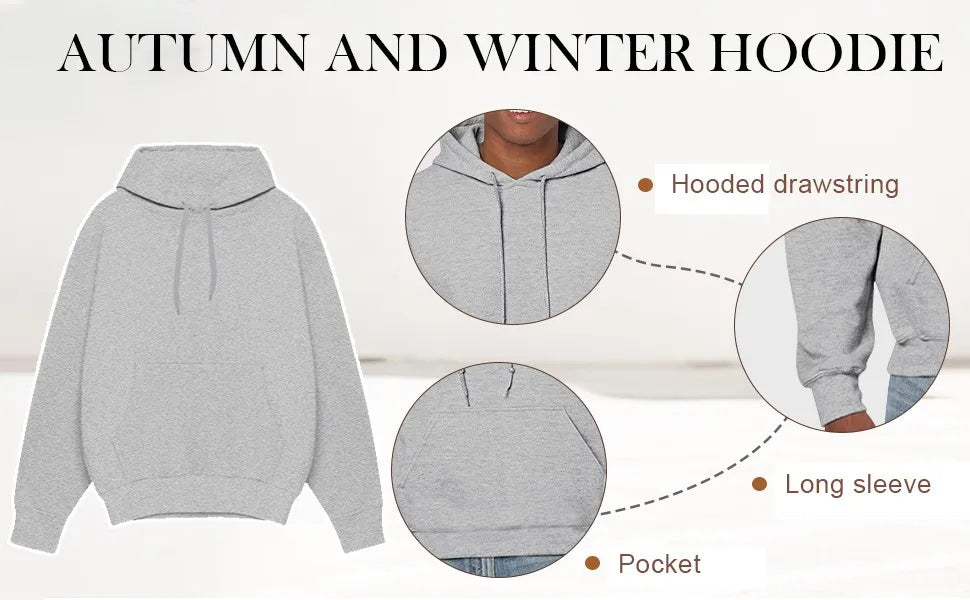Solid Color Wool Hoodie Men'S And Women'S Long - Sleeved Sweater Loose Casual Warm Fashionable Comfortable Multi - Color Tops - The Discount Plug