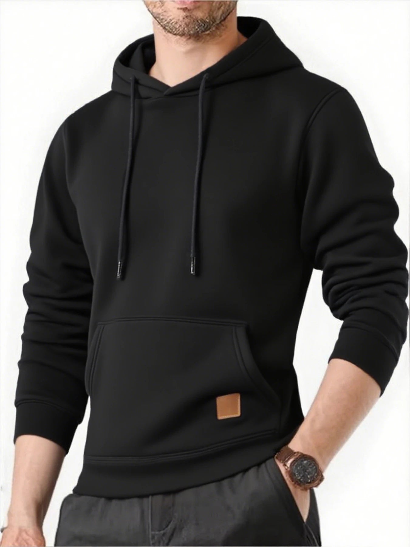 Sweatshirt New Spring Autumn Streetwear Fashion Outwear Men's Solid Color Hooded Hoodies Casual Loose Fleece Coats Men Clothing - The Discount Plug