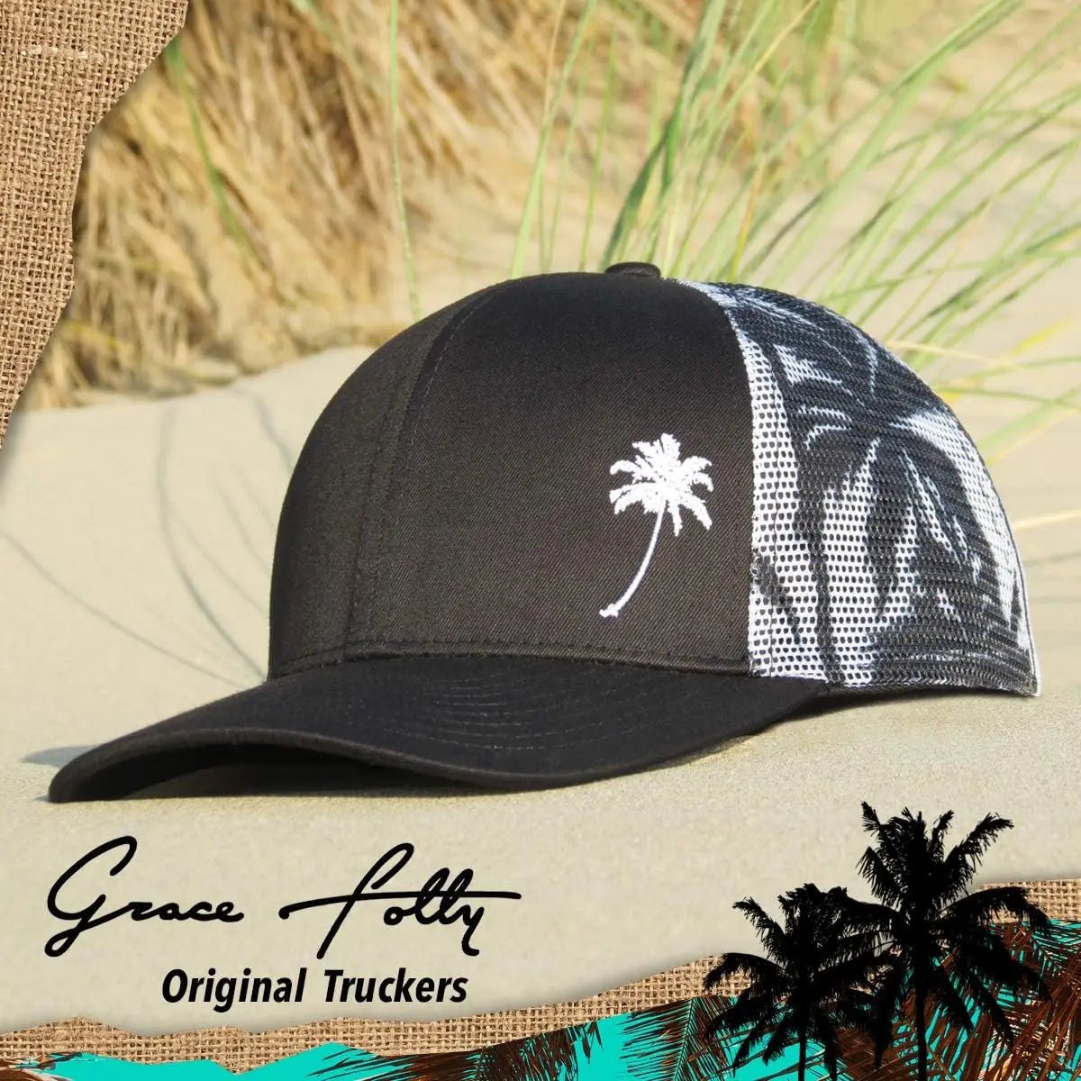 Trucker Cool Designs Breathable Coconut Tree Embroidery Baseball Outdoor Shade Sun Protection Mesh Cap Men's and Women's Sun Hat - The Discount Plug