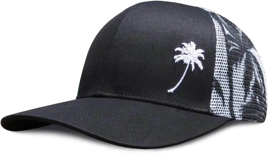 Trucker Cool Designs Breathable Coconut Tree Embroidery Baseball Outdoor Shade Sun Protection Mesh Cap Men's and Women's Sun Hat - The Discount Plug