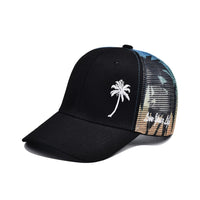 Trucker Cool Designs Breathable Coconut Tree Embroidery Baseball Outdoor Shade Sun Protection Mesh Cap Men's and Women's Sun Hat - The Discount Plug