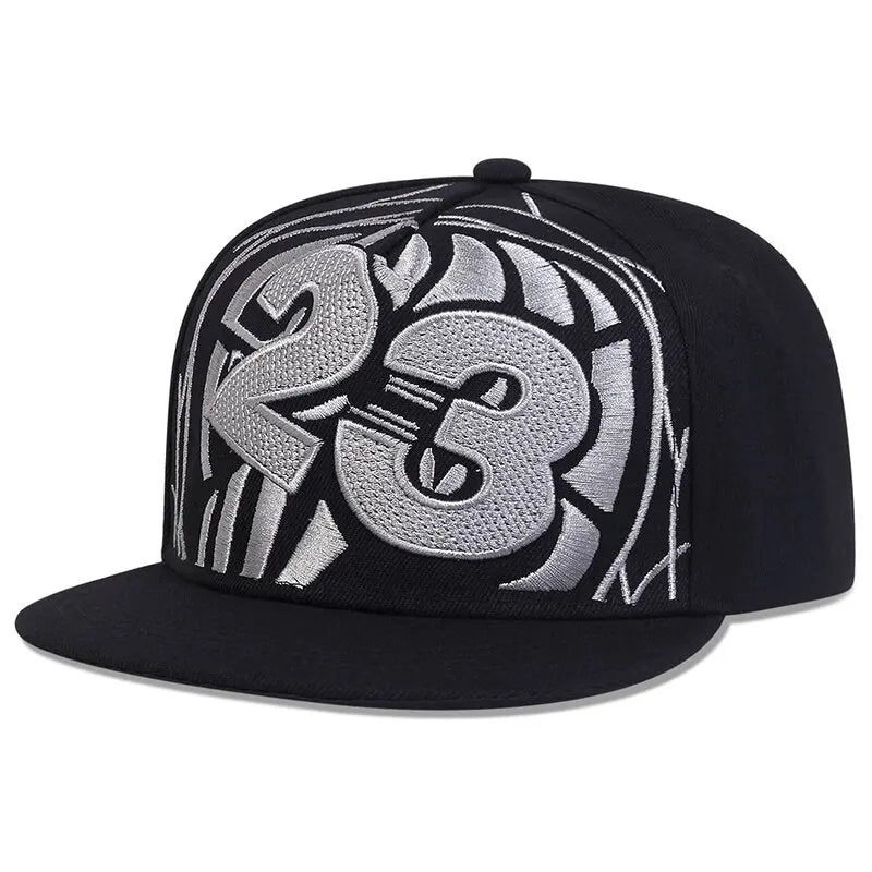 Unisex 23 Basketball Letter Embroidery Hip - hop Hats Outdoor Adjustable Casual Baseball Caps Sunscreen Hat - The Discount Plug