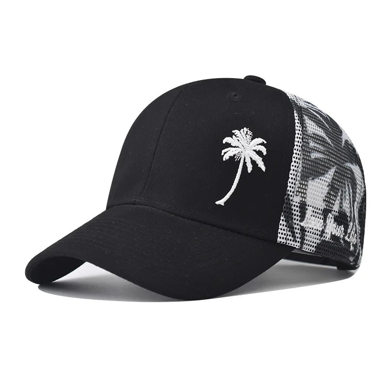 Unisex Adjustable Baseball Cap Coconut Tree Pattern Outdoor Summer Trucker Hat Streetwear Cap For Men And Women Snapback Hats - The Discount Plug