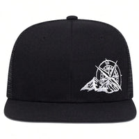 Unisex Compass Mountain Embroidery Baseball Net Hats Spring Summer Outdoor Adjustable Casual Hip - hop Trucker Caps Sunscreen Hat - The Discount Plug