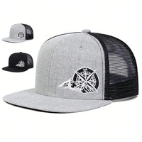 Unisex Compass Mountain Embroidery Baseball Net Hats Spring Summer Outdoor Adjustable Casual Hip - hop Trucker Caps Sunscreen Hat - The Discount Plug