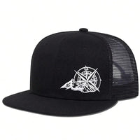 Unisex Compass Mountain Embroidery Baseball Net Hats Spring Summer Outdoor Adjustable Casual Hip - hop Trucker Caps Sunscreen Hat - The Discount Plug