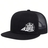 Unisex Compass Mountain Embroidery Baseball Net Hats Spring Summer Outdoor Adjustable Casual Hip - hop Trucker Caps Sunscreen Hat - The Discount Plug