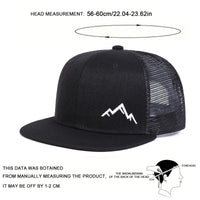 Unisex Mountain Embroidery Hip - hop Net Hats Spring Summer Outdoor Adjustable Casual Baseball Caps Sunscreen Hat - The Discount Plug