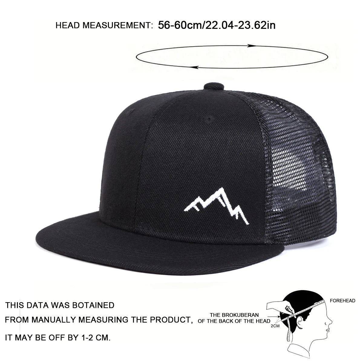 Unisex Mountain Embroidery Hip - hop Net Hats Spring Summer Outdoor Adjustable Casual Baseball Caps Sunscreen Hat - The Discount Plug