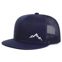 Unisex Mountain Embroidery Hip - hop Net Hats Spring Summer Outdoor Adjustable Casual Baseball Caps Sunscreen Hat - The Discount Plug