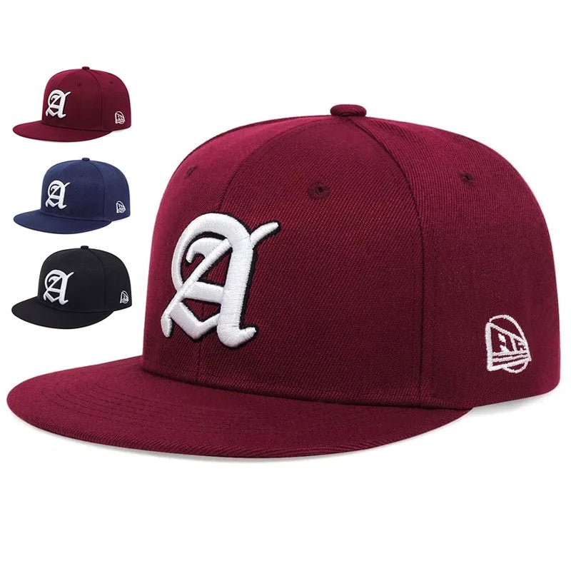 Unisex Personality A Letter Embroidery Hip - hop Hats Outdoor Adjustable Casual Baseball Caps Sunscreen Hat Sports Cap - The Discount Plug