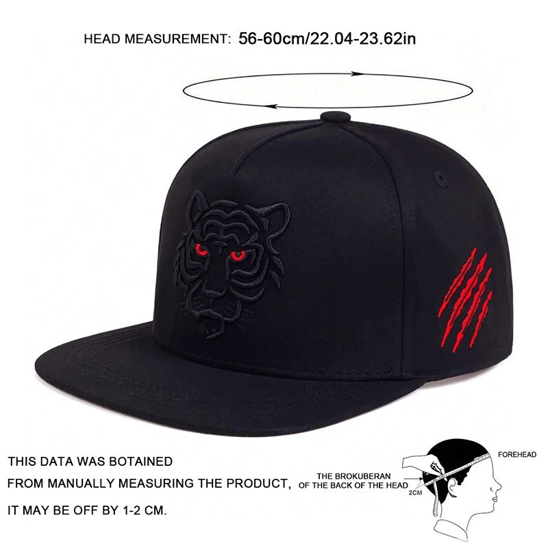 Unisex Tiger Embroidery Hip - hop Hats Spring And Autumn Outdoor Adjustable Sports Casual Baseball Caps Sunscreen Hat - The Discount Plug