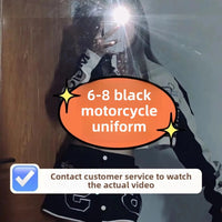 Vintage American Racing Motorcycle Baseball Jacket Outerwear Women's Autumn Thin Detachable Couple Set Stand Collar Full Sleeve - The Discount Plug