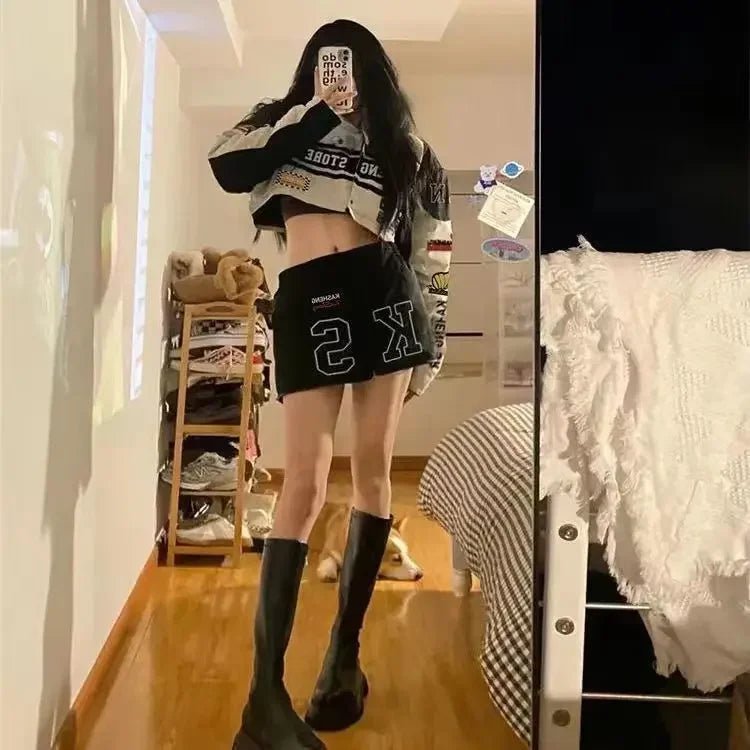 Vintage American Racing Motorcycle Baseball Jacket Outerwear Women's Autumn Thin Detachable Couple Set Stand Collar Full Sleeve - The Discount Plug