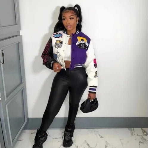 WB9121 Women's Screw Thread Ballpark Jacket Crew Neck Regular Fit Spring Autumn New Style Clothing From China Mainland - The Discount Plug