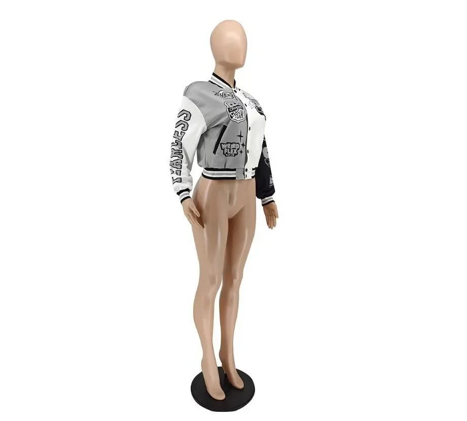 WB9121 Women's Screw Thread Ballpark Jacket Crew Neck Regular Fit Spring Autumn New Style Clothing From China Mainland - The Discount Plug