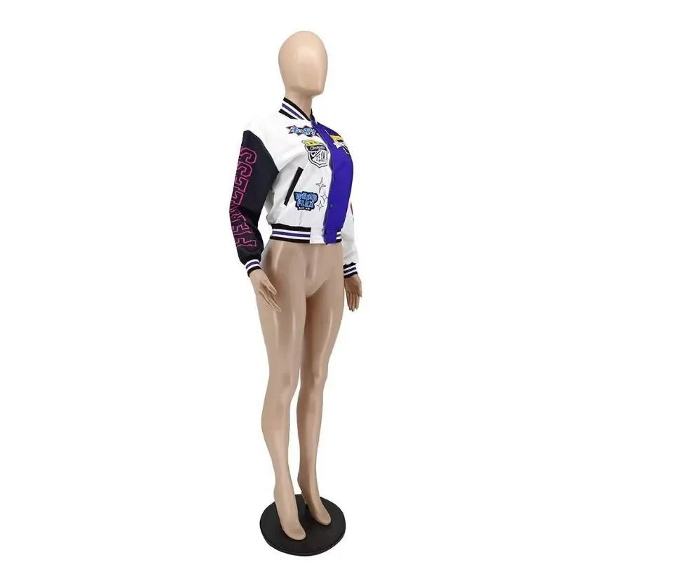 WB9121 Women's Screw Thread Ballpark Jacket Crew Neck Regular Fit Spring Autumn New Style Clothing From China Mainland - The Discount Plug