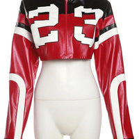 Weird Puss Faux Leather Varsity Jacket Women Hipster Letter Print Autumn Casual Sporty Wild Streetwear Uniform Trend Crop Coat - The Discount Plug