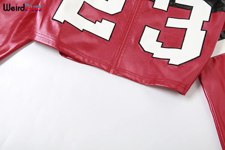 Weird Puss Faux Leather Varsity Jacket Women Hipster Letter Print Autumn Casual Sporty Wild Streetwear Uniform Trend Crop Coat - The Discount Plug