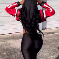 Weird Puss Faux Leather Varsity Jacket Women Hipster Letter Print Autumn Casual Sporty Wild Streetwear Uniform Trend Crop Coat - The Discount Plug