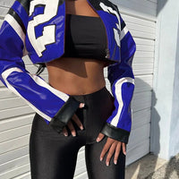 Weird Puss Faux Leather Varsity Jacket Women Hipster Letter Print Autumn Casual Sporty Wild Streetwear Uniform Trend Crop Coat - The Discount Plug