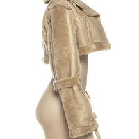 Weird Puss Furry Patchwork Women Crop Jacket Hipster Full Sleeve Open Stitch Hipster Streetwear Warm Outwear Basic Wild Coat - The Discount Plug